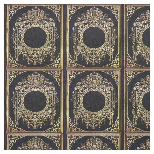 Falln Ornate Gold Frame (Perfect for a Monogram!) Fabric (Swatch)