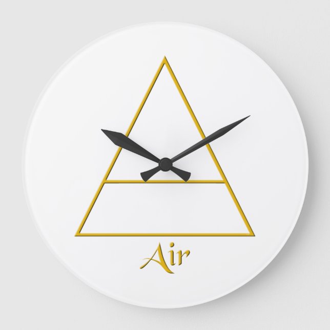 Falln Pagan Air Element Symbol Large Clock (Front)