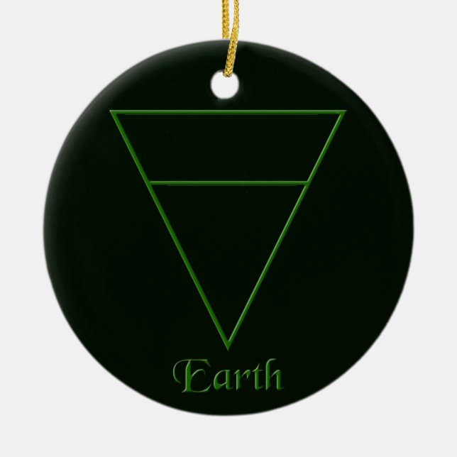Falln Pagan Earth Element Symbol Ceramic Tree Decoration (Front)