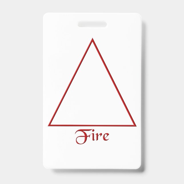 Falln Pagan Fire Element Symbol ID Badge (Front)
