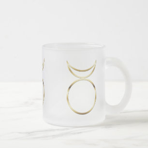 Falln Pagan Horned God Symbol Frosted Glass Coffee Mug