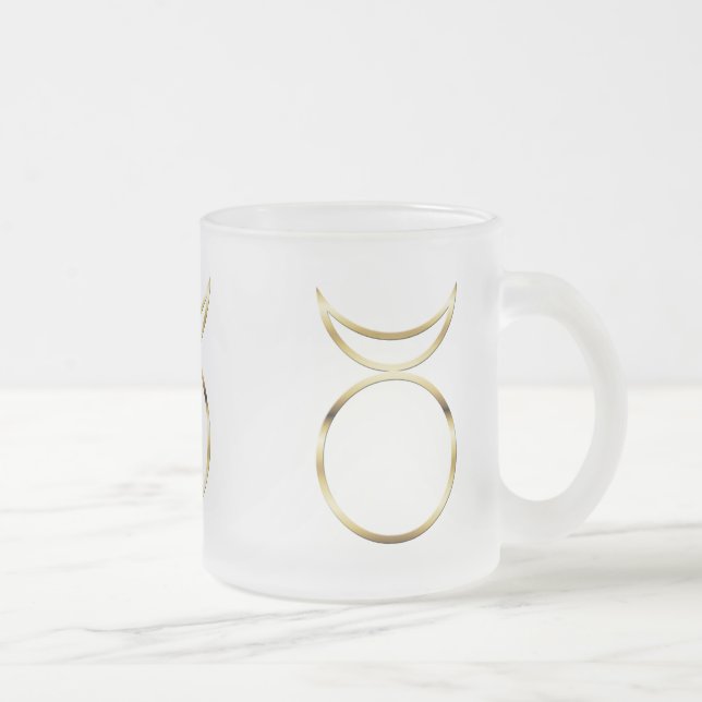 Falln Pagan Horned God Symbol Frosted Glass Coffee Mug (Right)