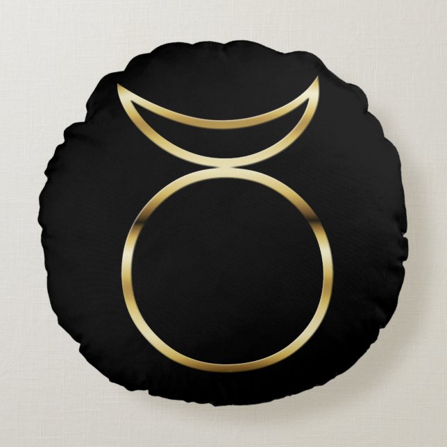 Falln Pagan Horned God Symbol Round Cushion (Front)