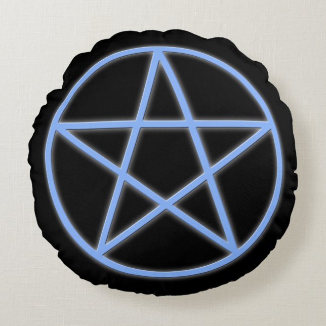 Falln Pagan Pentacle Round Cushion (Front)