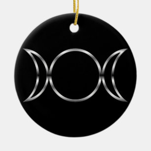 Falln Pagan Triple Goddess Symbol Ceramic Tree Decoration