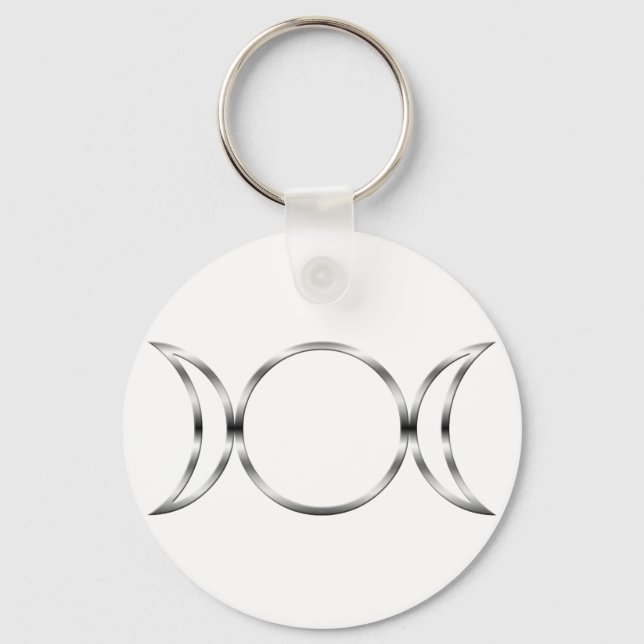 Falln Pagan Triple Goddess Symbol Key Ring (Front)