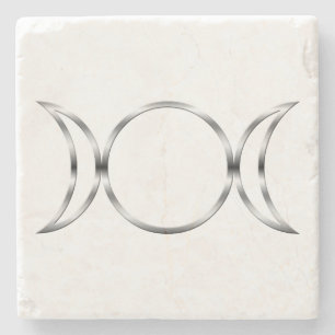 Falln Pagan Triple Goddess Symbol Stone Coaster