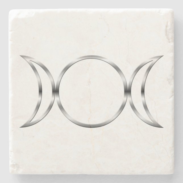Falln Pagan Triple Goddess Symbol Stone Coaster (Front)