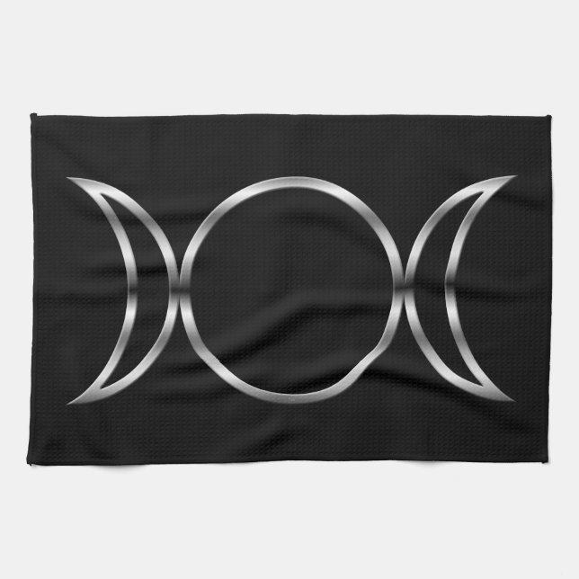 Falln Pagan Triple Goddess Symbol Tea Towel (Horizontal)