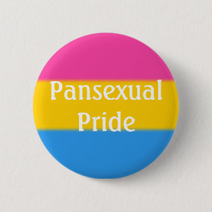 Falln Pansexual Pride Flag (Text) 6 Cm Round Badge