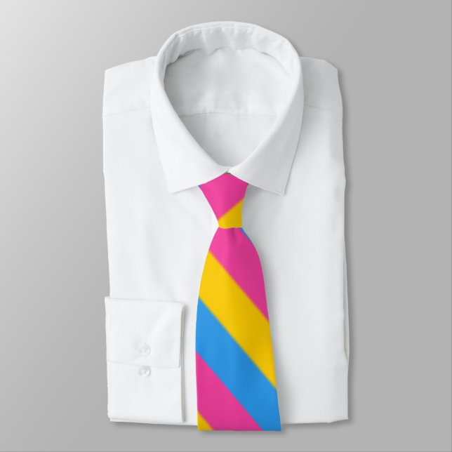 Falln Pansexual Pride Flag Tie (Tied)