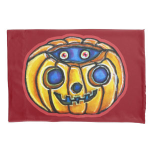 Falln Peeky Pumpkin Vintage Halloweenies Pillowcase