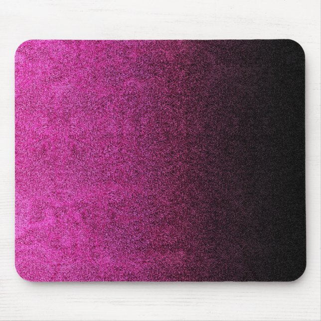Falln Pink & Black Glitter Gradient Mouse Mat (Front)