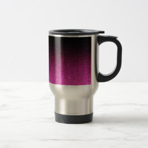 Falln Pink & Black Glitter Gradient Travel Mug