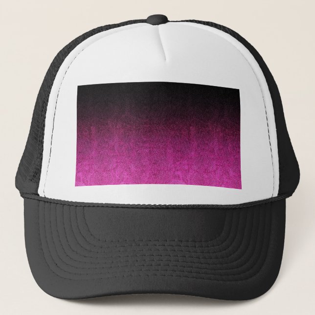 Falln Pink & Black Glitter Gradient Trucker Hat (Front)