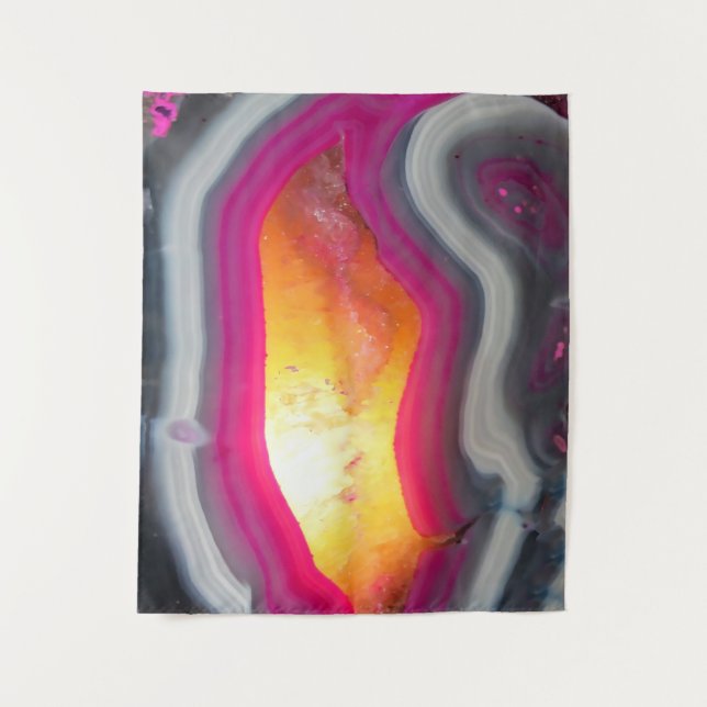 Falln Pink Geode Glow Tapestry (Front)