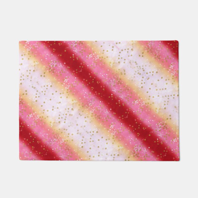 Falln Pink Sakura Sunrise Doormat (Front)