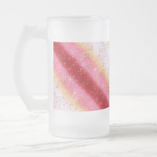 Falln Pink Sakura Sunrise Frosted Glass Beer Mug