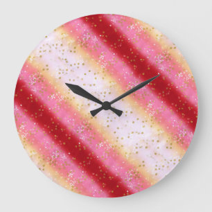 Falln Pink Sakura Sunrise Large Clock
