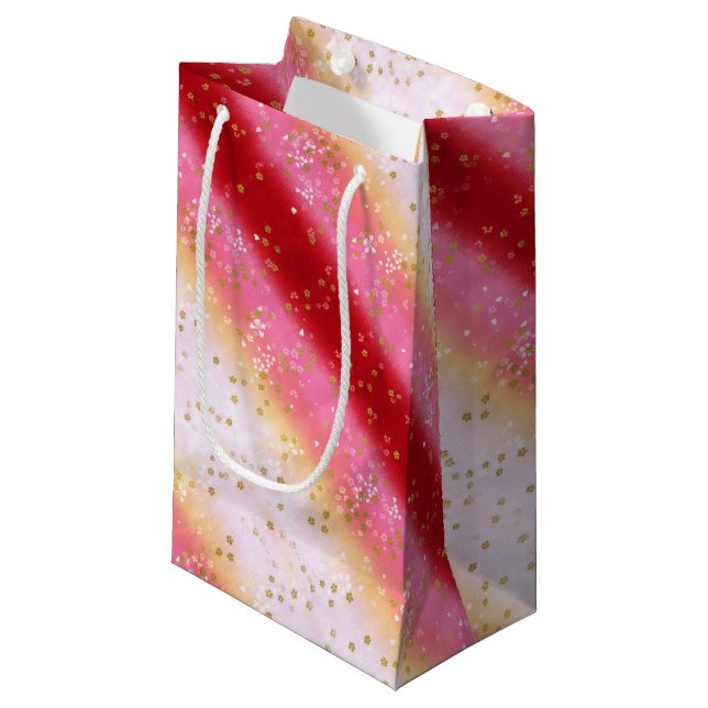 Falln Pink Sakura Sunrise Small Gift Bag (Front Angled)