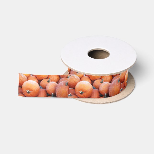 Falln Pumpkin Pile Satin Ribbon (Spool)