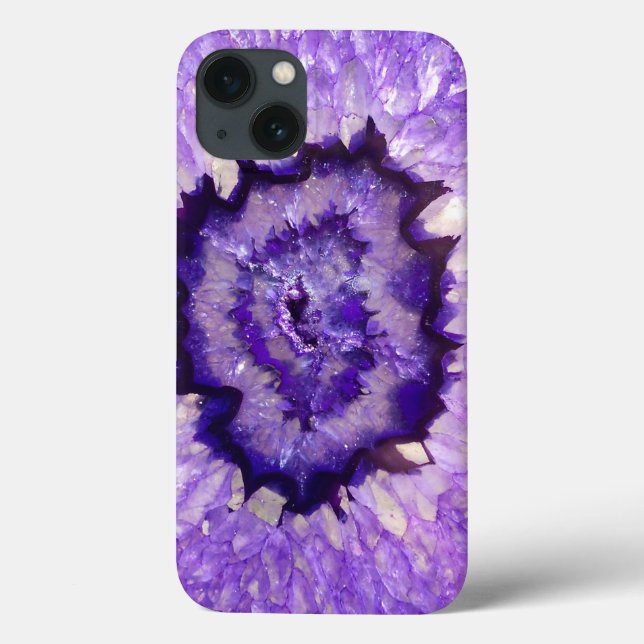 Falln Purple Agate Geode Case-Mate iPhone Case (Back)