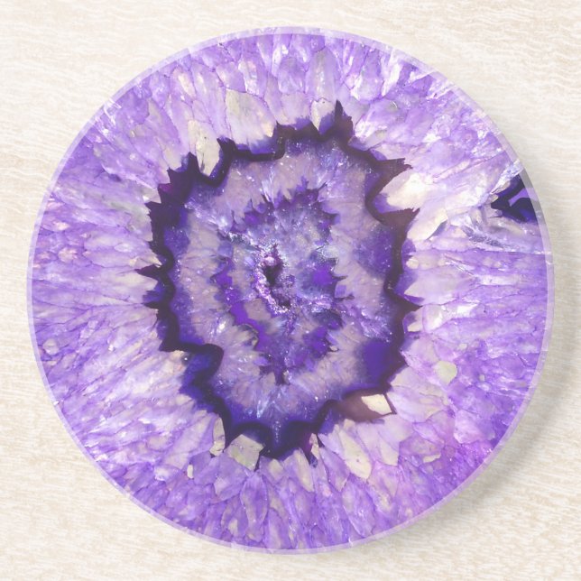 Falln Purple Agate Geode Coaster (Front)