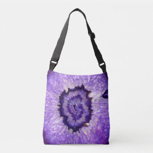 Falln Purple Agate Geode Crossbody Bag