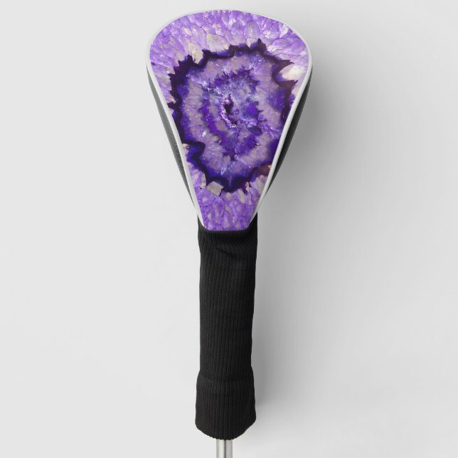 Falln Purple Agate Geode Golf Head Cover (Front)
