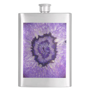 Falln Purple Agate Geode Hip Flask