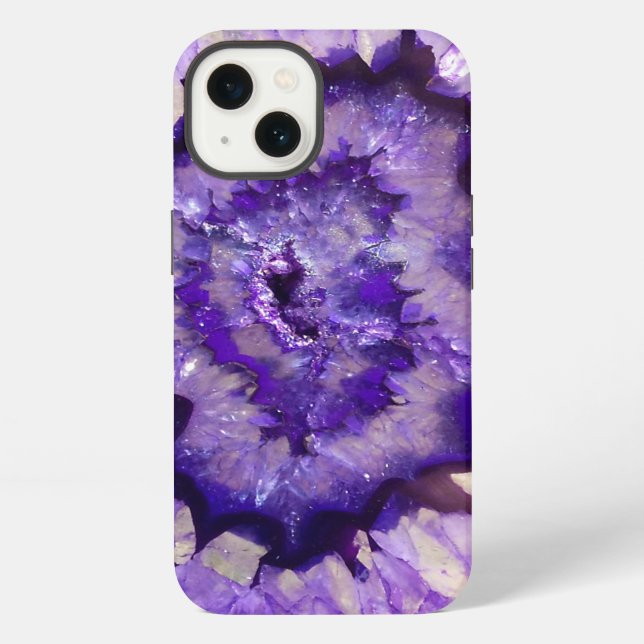 Falln Purple Agate Geode iPhone Case (Back)