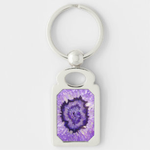 Falln Purple Agate Geode Key Ring