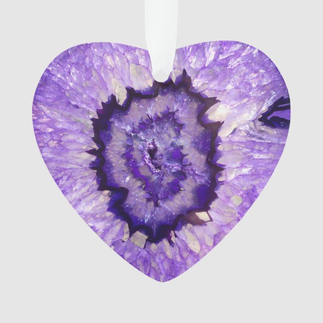 Falln Purple Agate Geode Ornament (Front)