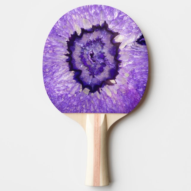 Falln Purple Agate Geode Ping Pong Paddle (Front)