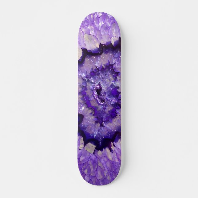Falln Purple Agate Geode Skateboard (Front)