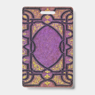 Falln Purple And Gold Vines ID Badge