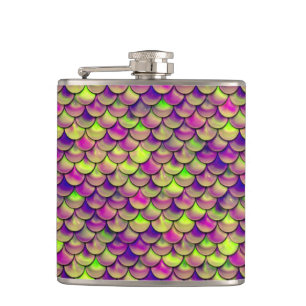 Falln Purple and Green Scales Hip Flask