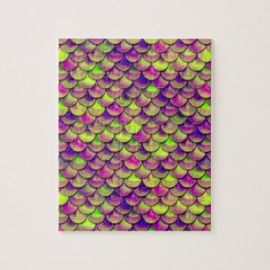 Falln Purple and Green Scales Jigsaw Puzzle