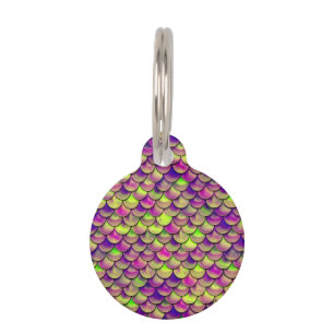 Falln Purple and Green Scales Pet Tag