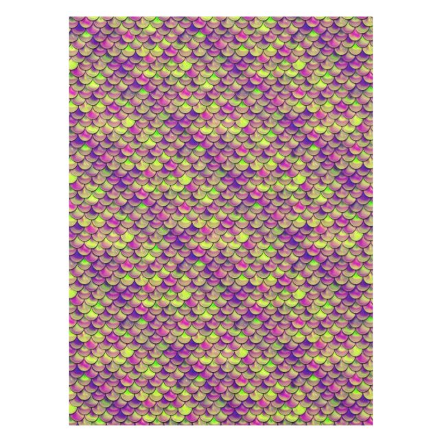 Falln Purple and Green Scales Tablecloth (Front)