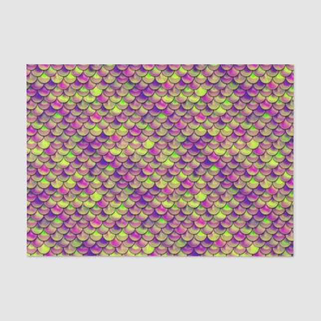 Falln Purple and Green Scales Tissue Paper (Front)