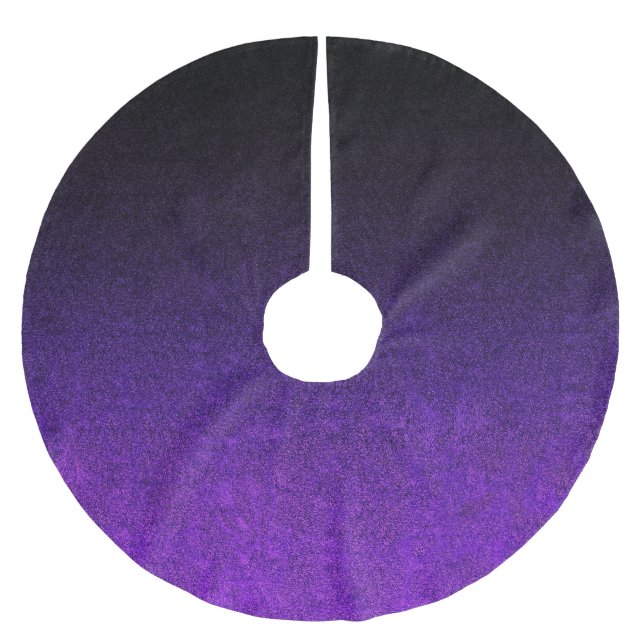 Falln Purple & Black Glitter Gradient Brushed Polyester Tree Skirt (Front)