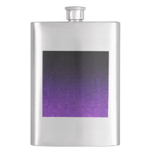 Falln Purple & Black Glitter Gradient Hip Flask