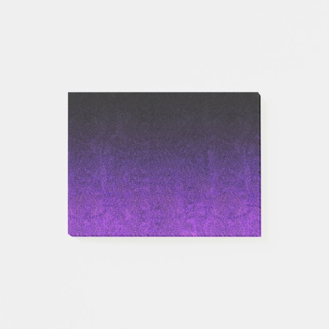 Falln Purple & Black Glitter Gradient Post-it Notes (Front)