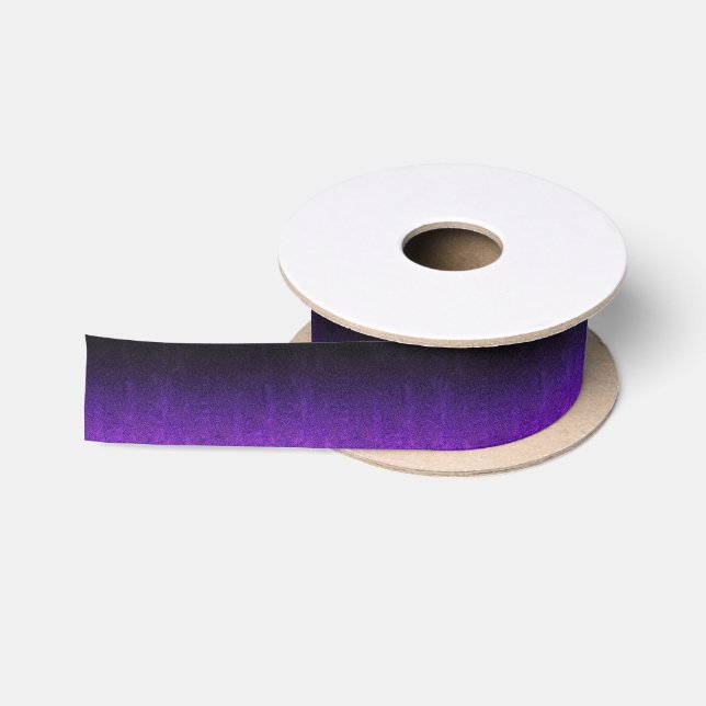 Falln Purple & Black Glitter Gradient Satin Ribbon (Spool)