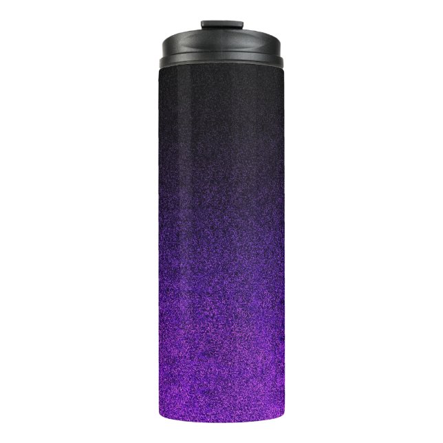 Falln Purple & Black Glitter Gradient Thermal Tumbler (Front)