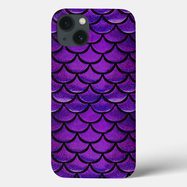 Falln Purple & Blue Mermaid Scales Case-Mate iPhone Case (Back)