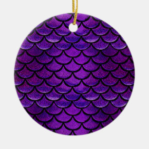 Falln Purple & Blue Mermaid Scales Ceramic Tree Decoration