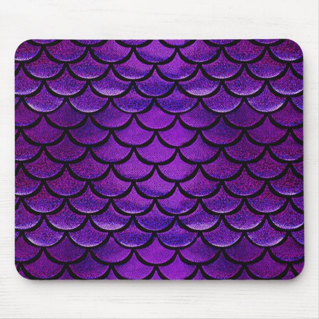 Falln Purple & Blue Mermaid Scales Mouse Mat (Front)