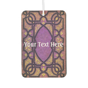 Falln Purple & Gold Vines Book Cover Car Air Freshener